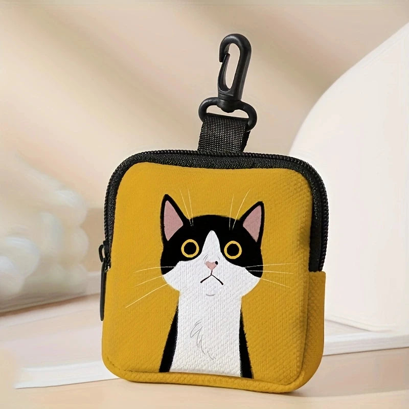 Cute Cat Print Coin Purse | Digital Printing Storage Bag Luxegan