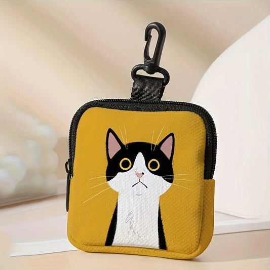 Cute Cat Print Coin Purse | Digital Printing Storage Bag Luxegan