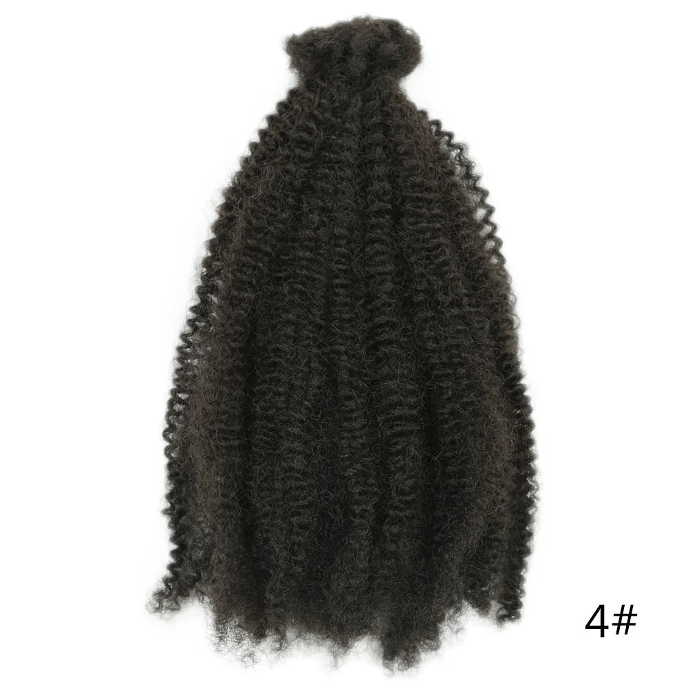 Afro Kinky Curly Bulk Synthetic Braiding Hair 12in – Soft Micro Twist Crochet Hair | 12 Ombré - view 11