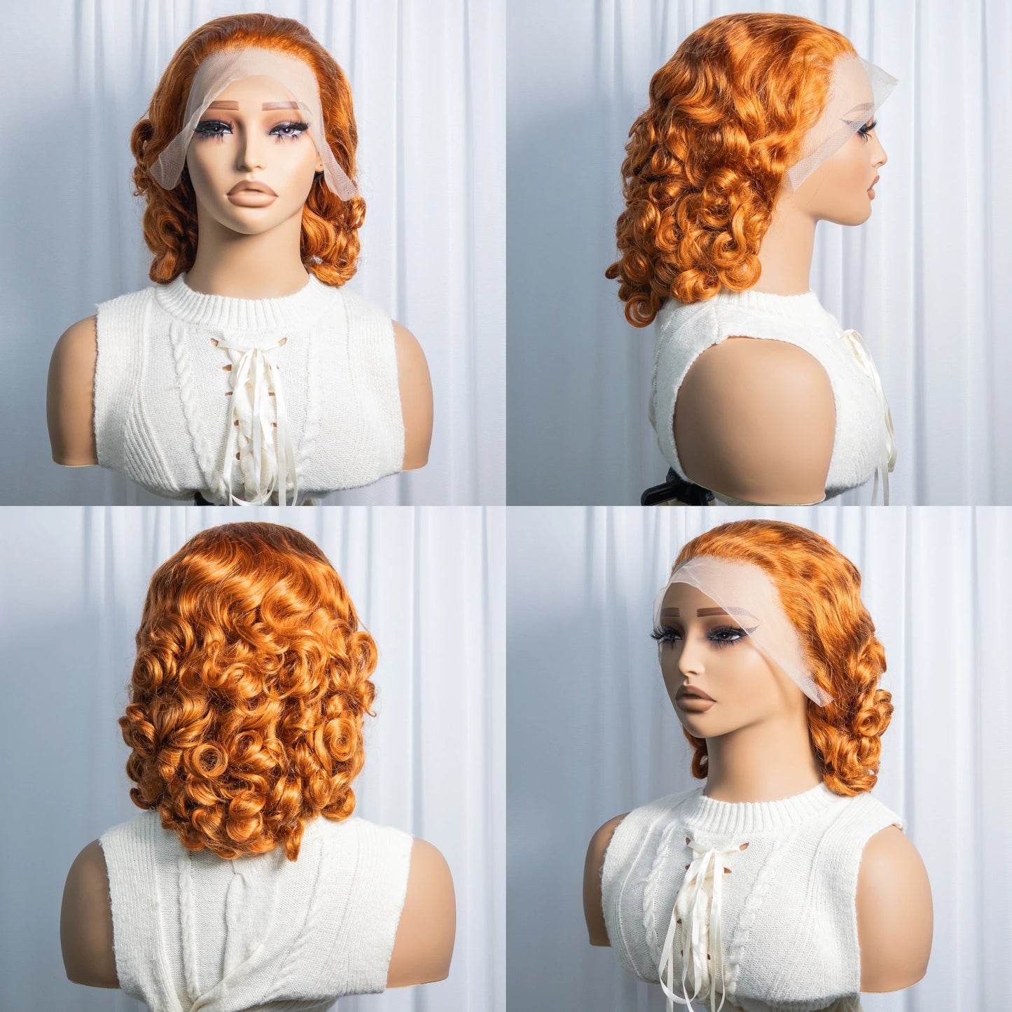 250% Density Bouncy Curly Burgundy Wig | Sophisticated 13x4 HD Transparent Lace Frontal | Elegant Double Drawn Brazilian Human Hair | "Dignified" 16-Inch Loose Wave Curly Remy Wig for Radiant Versatile Styling Luxegan