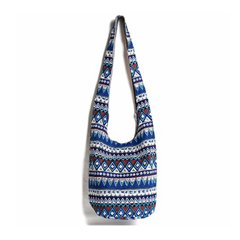 Boho Ethnic Bucket Bag | Casual Striped Crossbody Shoulder Bag Luxegan