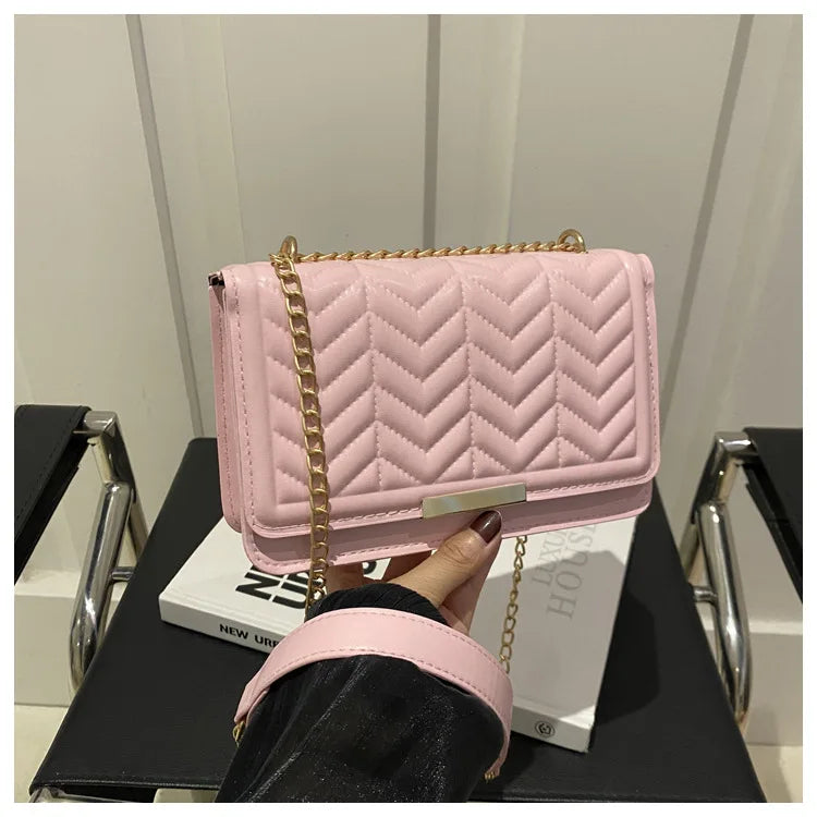 Fashion Striped Women's Shoulder Bag | Chain Strap Crossbody Bag Luxegan