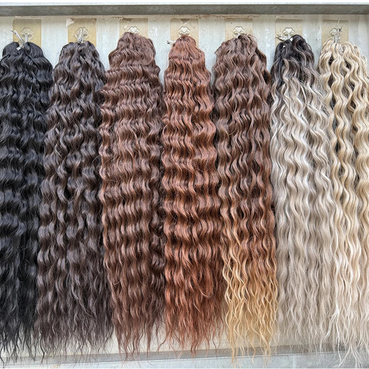 22 Inch Deep Water Wave Crochet Braids – 3 Pcs 300g Bio-Protein Synthetic Hair Bundles for Women