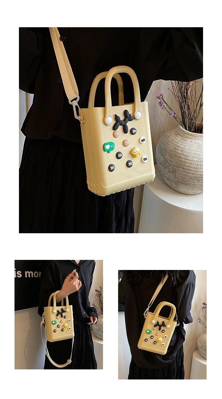 Hard Waterproof PVC Bucket Bag | Lightweight Beach & Travel Handbag Luxegan