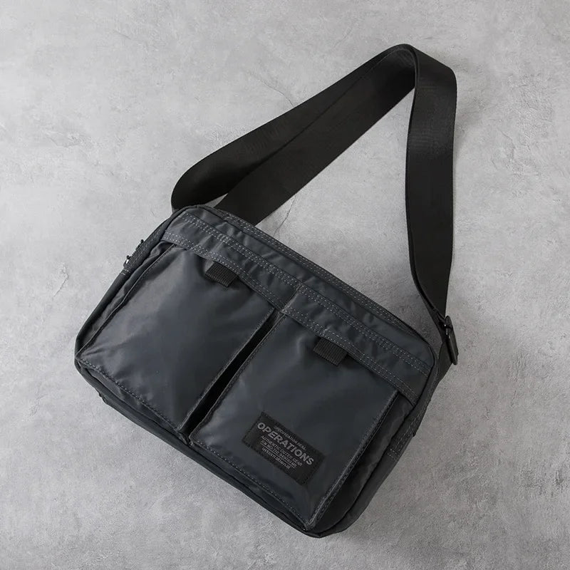 Japanese Style Men's Square Messenger Bag | Multi-Pocket Daily Commute Crossbody | Oxford Fabric 11-inch Tablet Bag | Street Tide Casual Travel Shoulder Bag (Model 6139) Luxegan