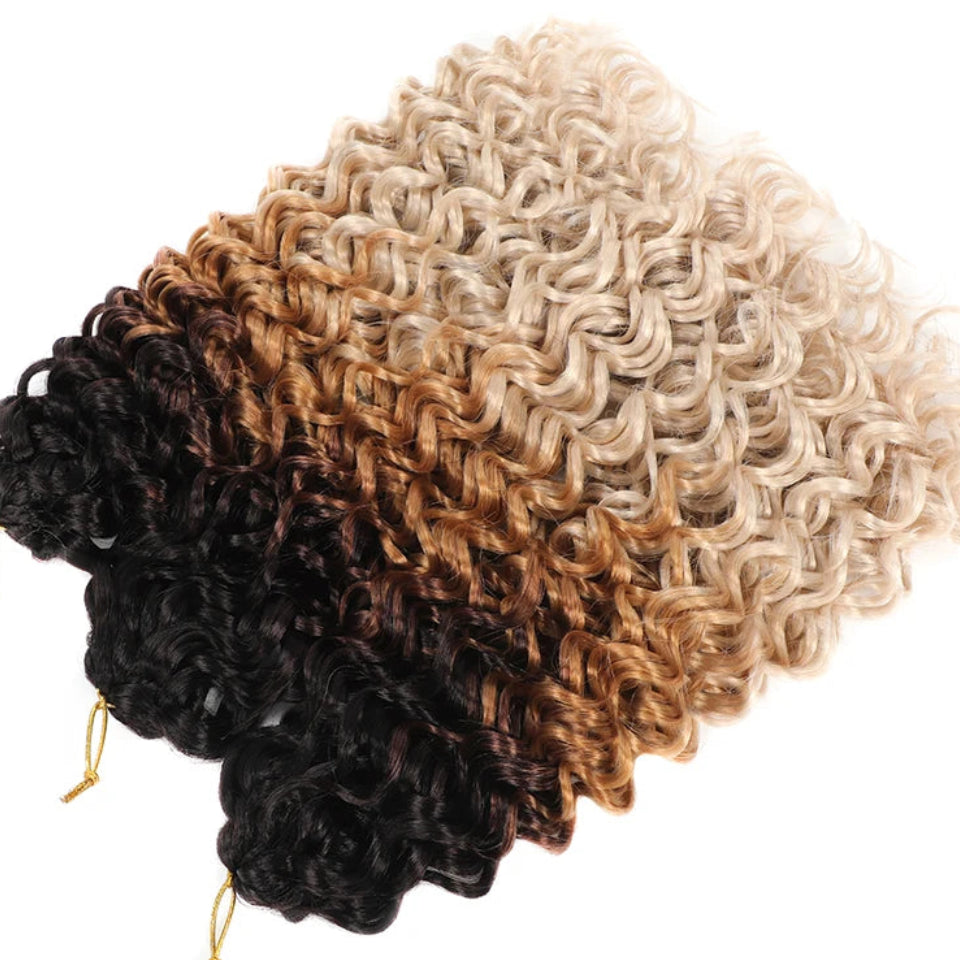 14–22 Inch Synthetic Deep Wave Crochet Hair | Afro Curl Braiding Extensions Luxegan