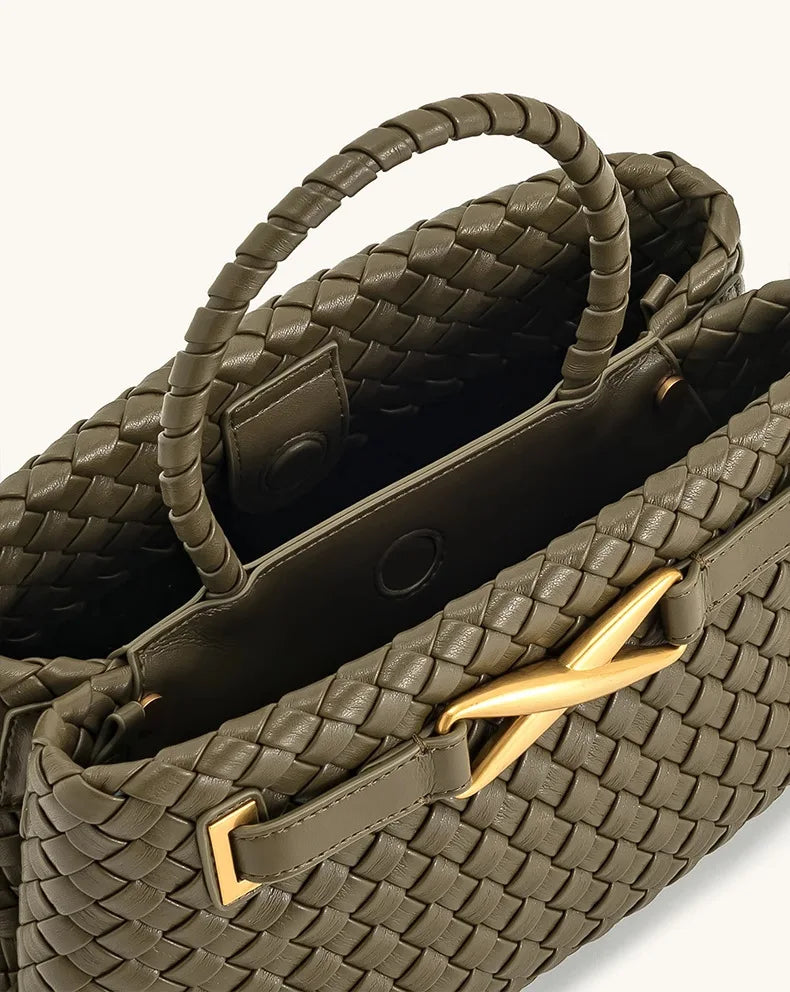 Woven Handbag | High-end Top Handle & Versatile Purse Luxegan