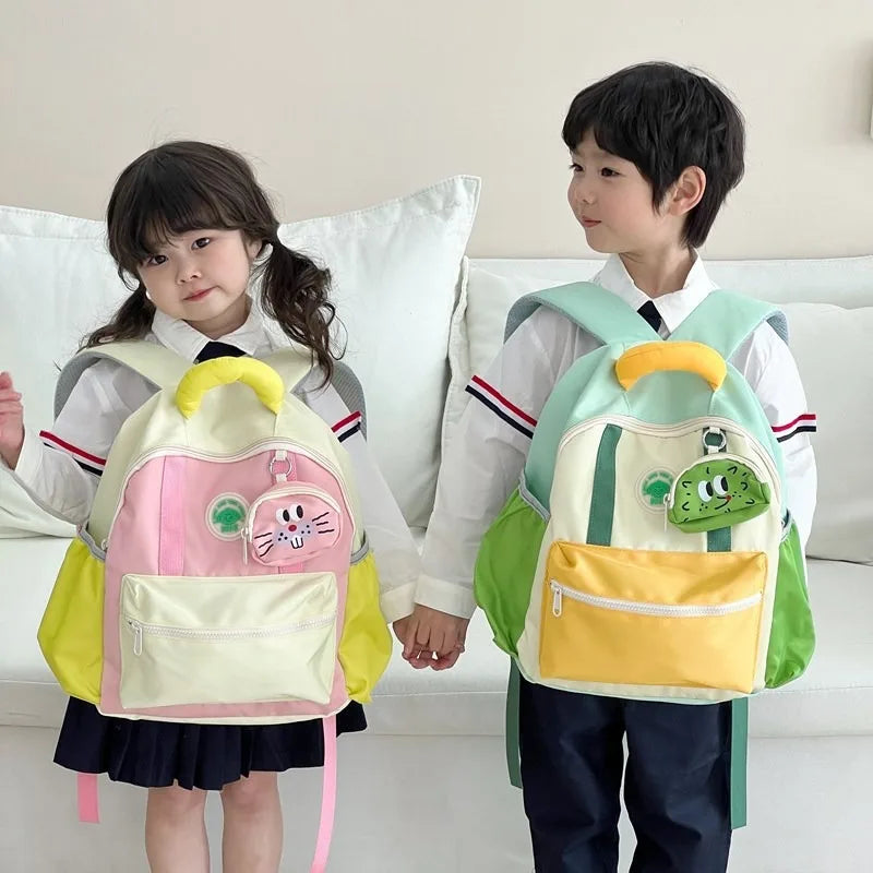 Fun & Cute Dopamine Schoolbag | Small Nylon Animal Pattern Backpack for Boys & Girls | School and Trip Luxegan