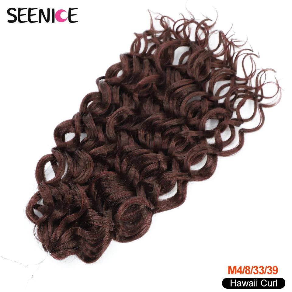 Afro Curls Deep Wavy Twist Crochet Hair Extensions – Ombre Synthetic Braiding Hair for Women