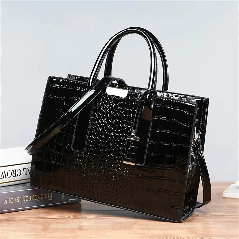 Genuine Soft PU Leather Handbags for Women | Vintage Shoulder Tote Bag & Large Capacity Purse