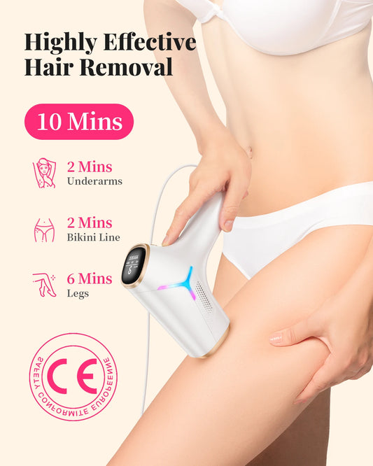 990,000 Flashes IPL Laser Hair Removal Device | Sophisticated "Painless Permanent" Silhouette | Elegant Body Bikini and Facial Epilator | "Dignified" High-Performance Electric Device for Radiant Versatile Styling Luxegan