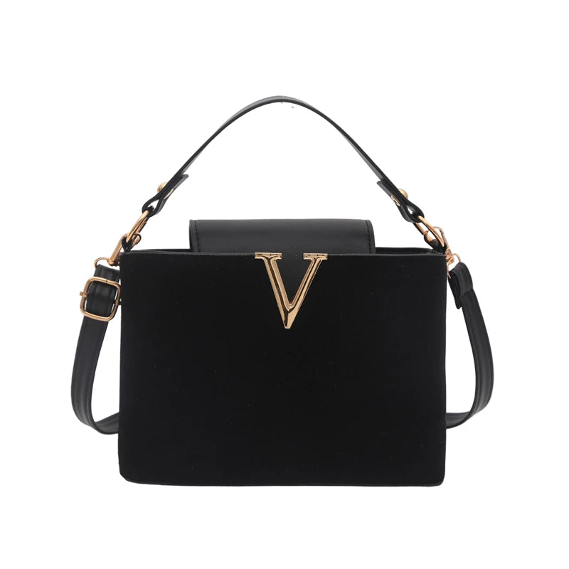 Vintage Mini Faux Suede Satchel | Fashionable Hardware Lock Buckle Handbag | Trendy Quilted & Sequined Shoulder Bag | Women's Small Crossbody Purse with Suede Texture Luxegan
