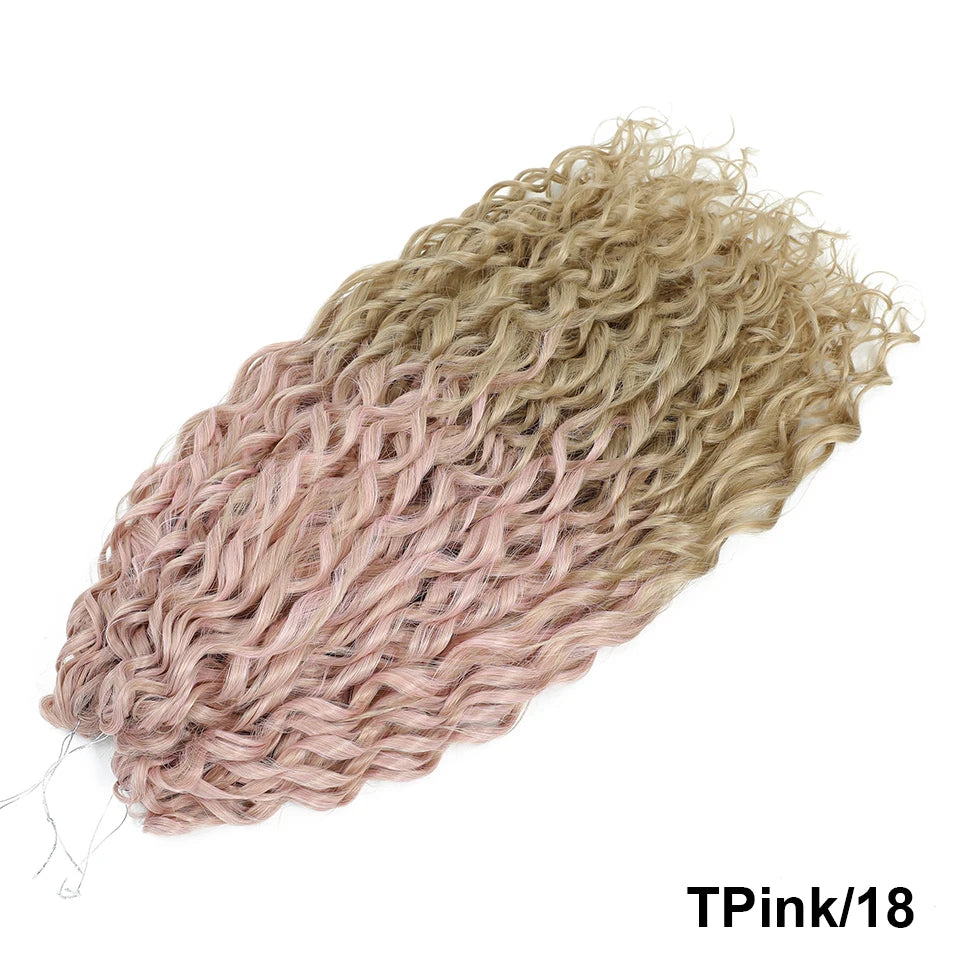 Jessica Curls Crochet Braiding Hair | Synthetic Water Wave Twist Hair 22 Inch | 53 Colors