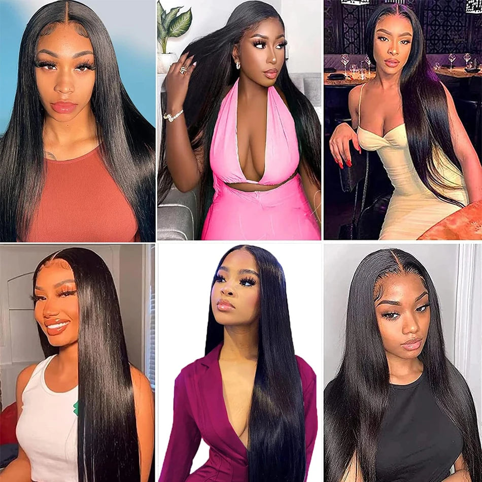 30-Inch Bone Straight HD Transparent Lace Front Wig | 13x6 Full Lace Frontal, 13x4 Frontal & 4x4 Lace Closure Options | 100% Brazilian Virgin Human Hair Long Wig with Baby Hair Luxegan