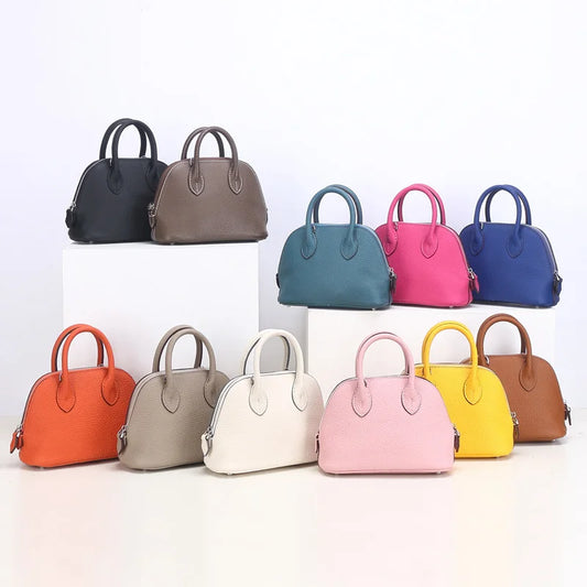 Shell Bag Women's Messenger Bag | Cow Leather Simple Shoulder Bag & Fashion Ladies Classic Handbag (Small Mobile Phone Crossbody Bag) Luxegan