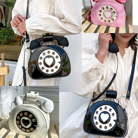 PU Leather Shoulder Bag | Casual Handbag & Stylish Telephone Shaped Crossbody Luxegan