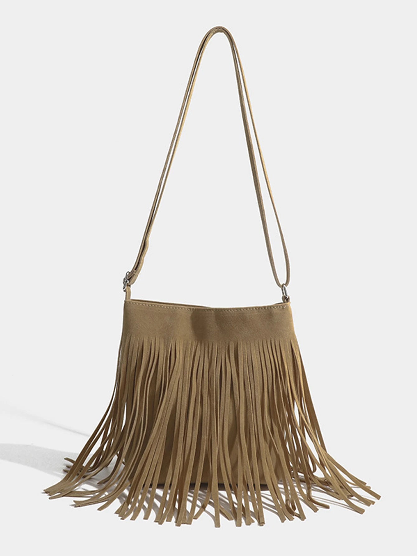 Bohemian Tassel Saddle Bag | Retro Faux Suede Crossbody Luxegan