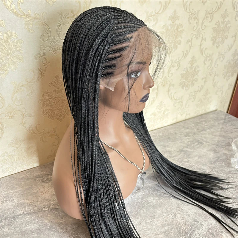 28 Inch Cornrow Box Braids Wig | Lace Frontal | Baby Hair