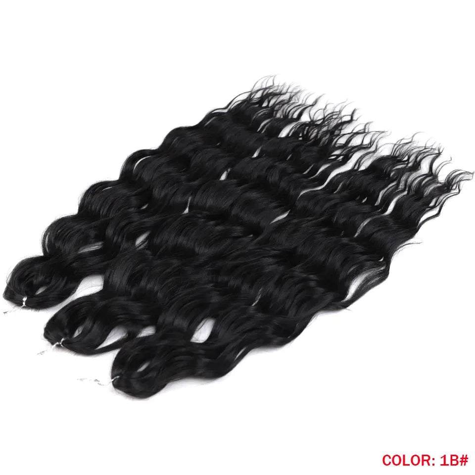 Synthetic Anna Curl Water Wave Crochet Braiding Hair – 24 Inch | 300g | 60 Strands | 88 Ombre & - view 14