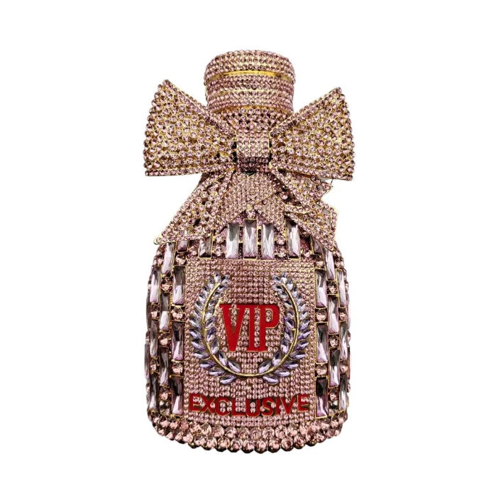 Women Rhinestones Clutch Purse Champagne Bottle Evening Bags Diamond Hard Metal Clutches Wedding Party Minaudiere Purses Luxegan