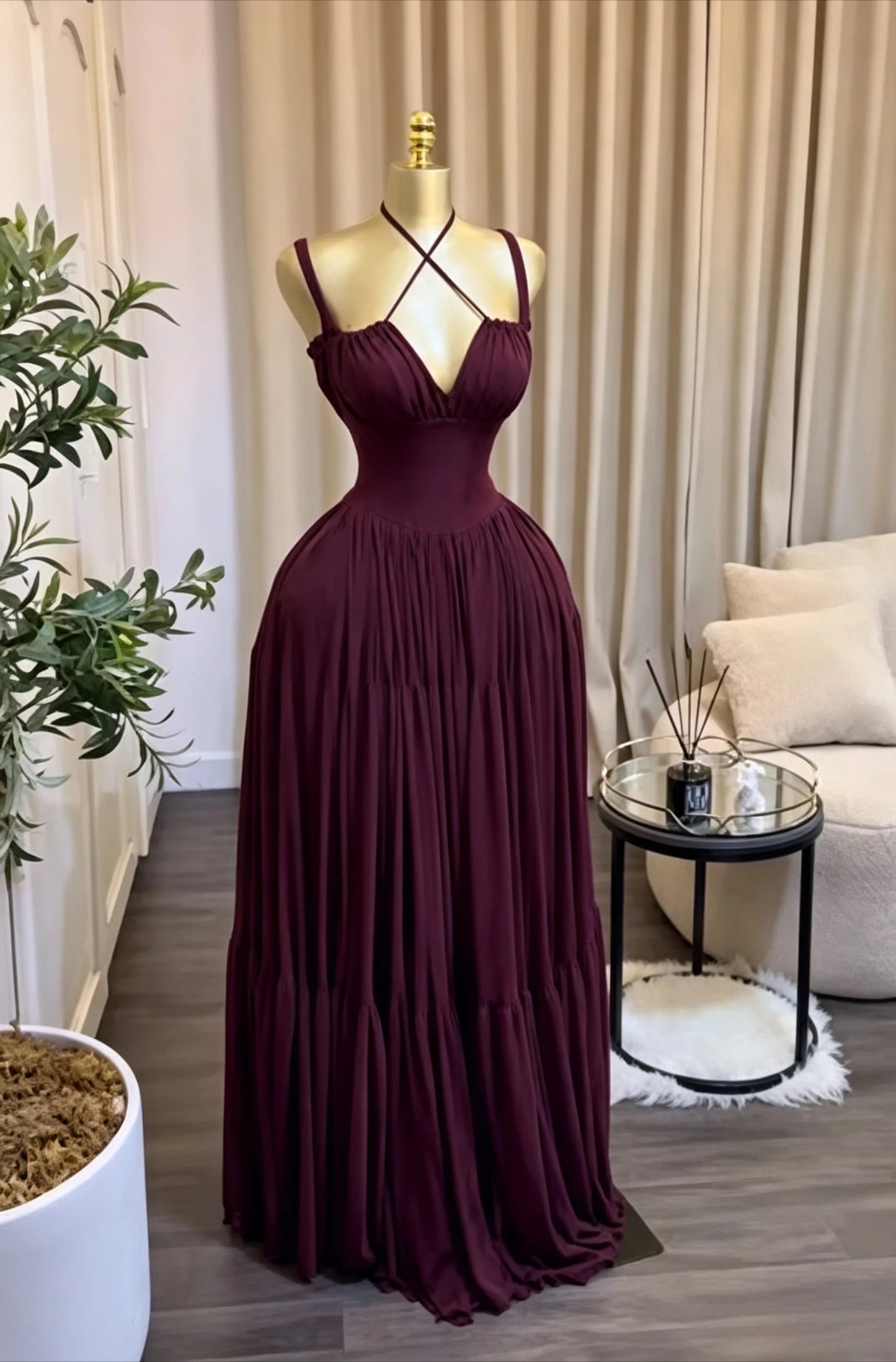 Strapless Empire Waist Sash Fit & Flare Maxi Dress | Sleeveless Knit Cocktail Evening Party Dress Luxegan
