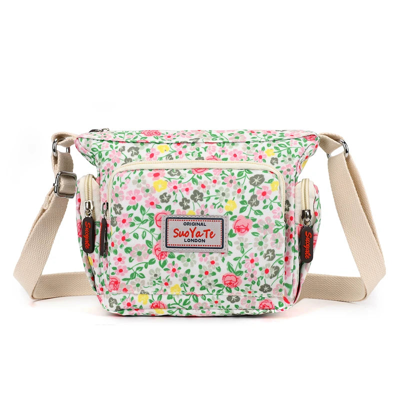 Nylon Shoulder Bag | Fashionable Small Square Bag & Waterproof Large Capacity Mommy Bag Luxegan