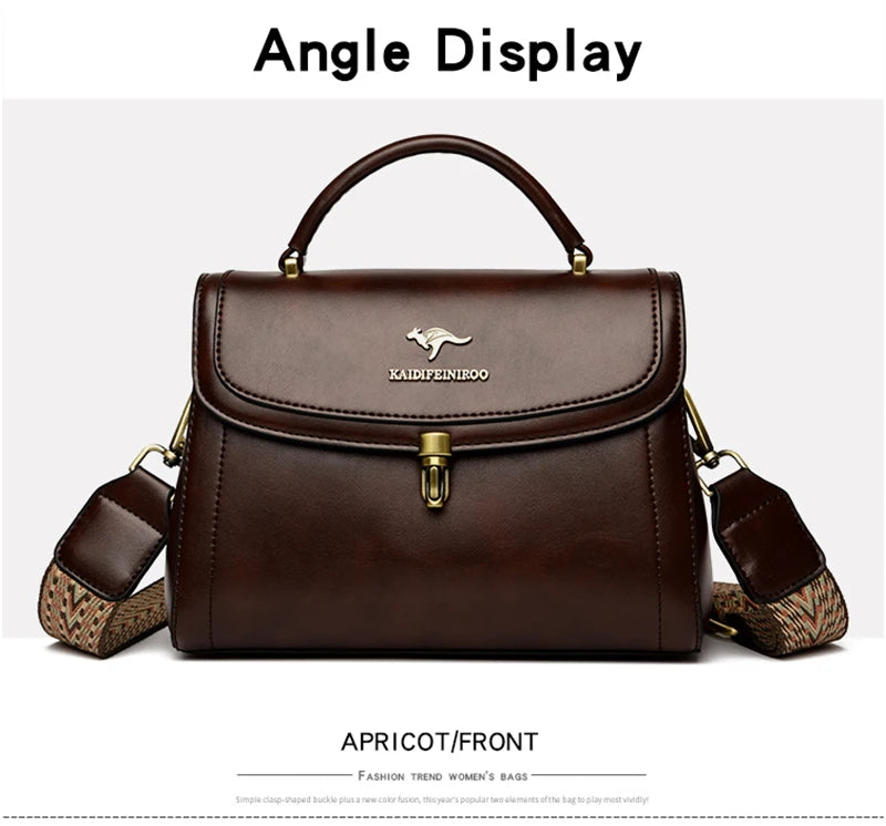 High Quality Leather Shoulder Crossbody Bags for Women 2024 Ladies Luxury Designer Fashion Handbags Female Messenger Sac A Main