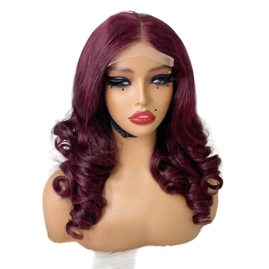 Bouncy Loose Wave Vietnamese Bob Wig | Sophisticated "250% High Density" Silhouette | Elegant 4x4 Transparent Lace Closure | "Dignified" High-Performance Super Double Drawn 100% Human Hair for Radiant Versatile Styling Luxegan