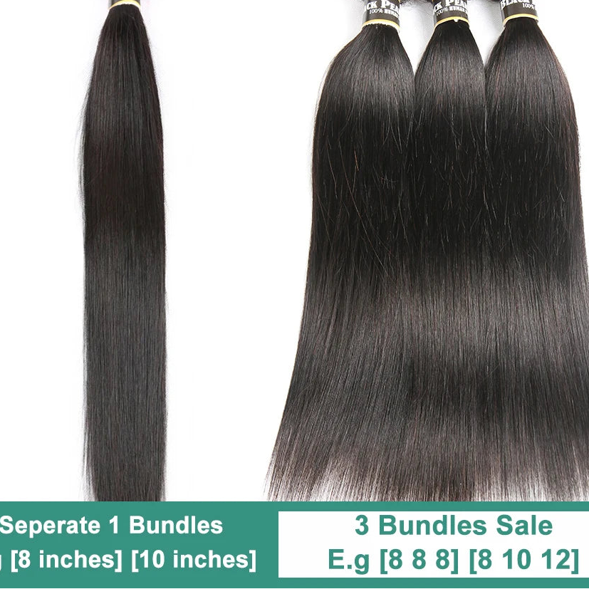 10A Grade Silky Bone Straight Human Hair Bundles | 100% Brazilian Remy Human Hair Weaving | Premium Sew-In Extension Bundles Deal (3-Piece Multipack, #1B Natural Black) Luxegan