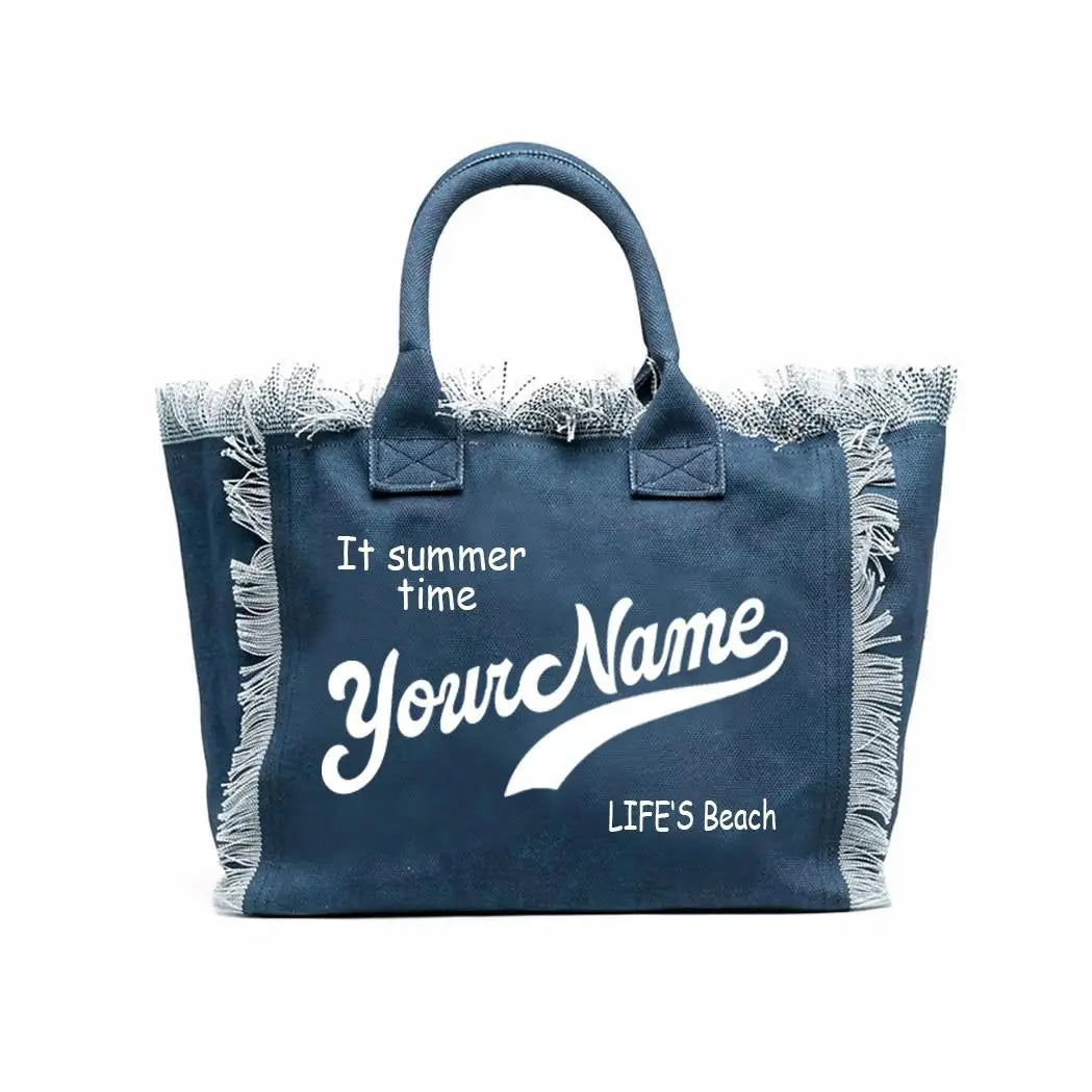 Customizable Fashion Canvas Bucket Tote | Large Capacity Commuting & Beach Bag Luxegan