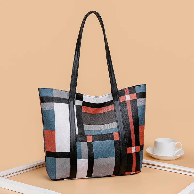 Tote Bag Women's | New Fashion Lightweight & Large Capacity Checkered Handbag Luxegan