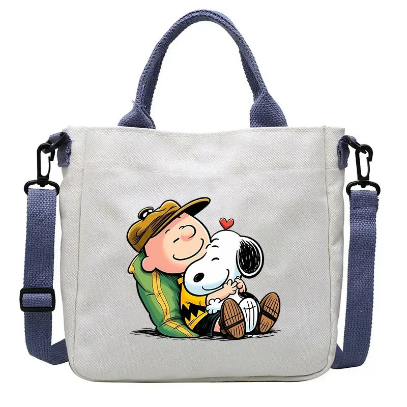 Kawaii Snoopy Cartoon Canvas Bag | Crossbody School Bookbag for Students Luxegan