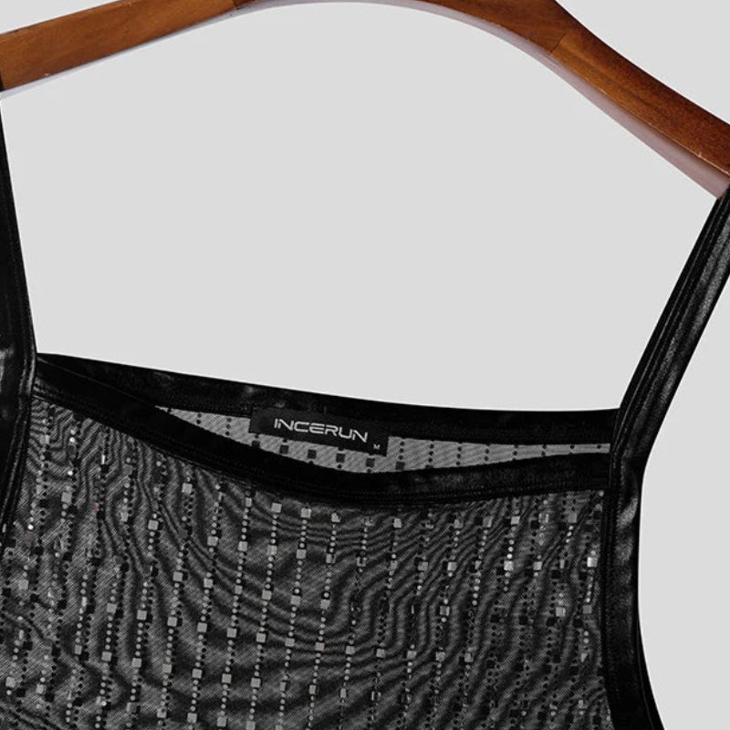 Men’s Perspective Striped Tank Top | Sophisticated "Nightclub Style" Sleeveless Silhouette | Elegant Thin Casual Clubwear | "Dignified" High-Performance Summer Top for Radiant Versatile Styling Luxegan