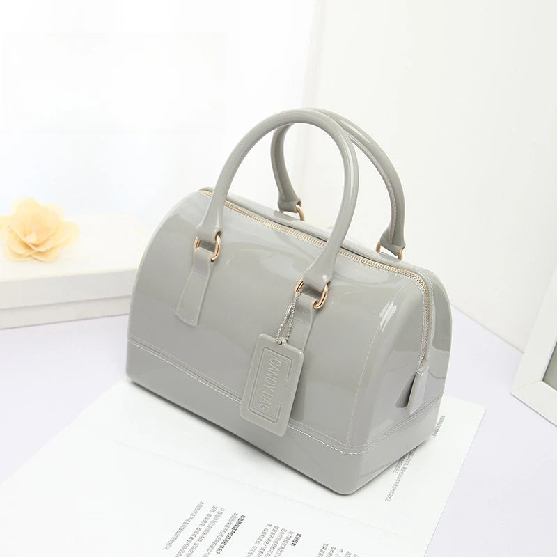 1pcs Jelly Crossbody Shoulder Bag | PVC Transparent Pillow Shape Handbag | Macaron Color Women's Casual Tote European Style Luxegan