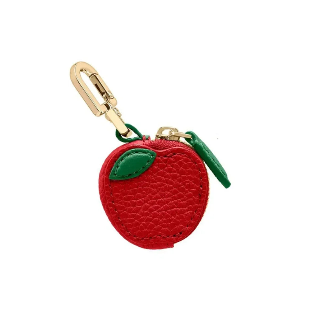Polyester Cherry/Strawberry Coin Purse | Cute Fruit Shape Keychain Earphone Bag Luxegan