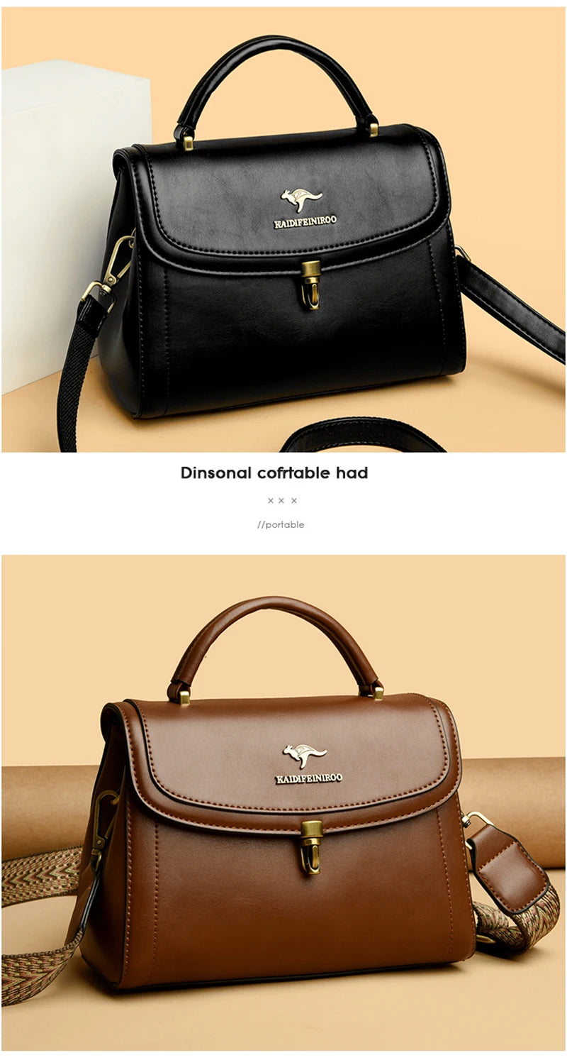 High Quality Leather Shoulder Crossbody Bags for Women 2024 Ladies Luxury Designer Fashion Handbags Female Messenger Sac A Main