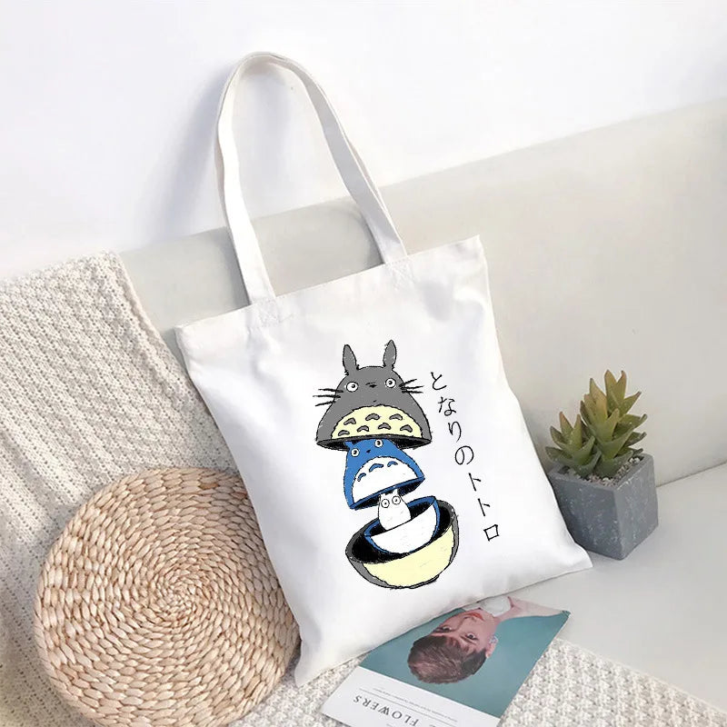 Spirited Away Faceless Anime Cartoon Large Capacity Canvas Shoulder Bag | Women's Casual Tote Kids Student Handbag Shopping Bags Luxegan