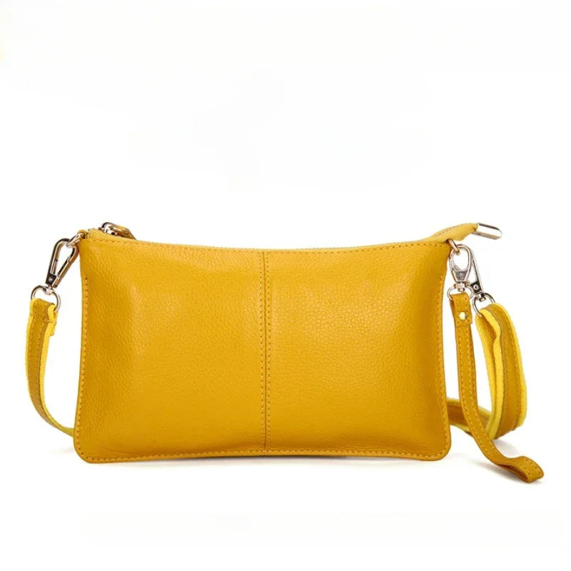 100% Genuine Leather Shoulder Bag | Sophisticated First Layer Cowhide Rectangle Bag | Elegant Luxury Designer Handbag | "Dignified" Soft Cow Leather Messenger for Daily Matching Luxegan