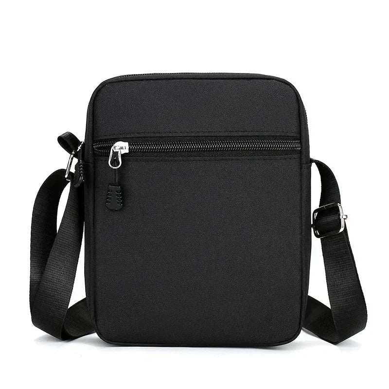 Durable Oxford Mini Shoulder Bag | Sophisticated Black Mobile Phone Bag & Waist Pack | Elegant Men's Crossbody Box Bag | "Dignified" Soft Man-Bag for High-Performance Urban Utility Luxegan