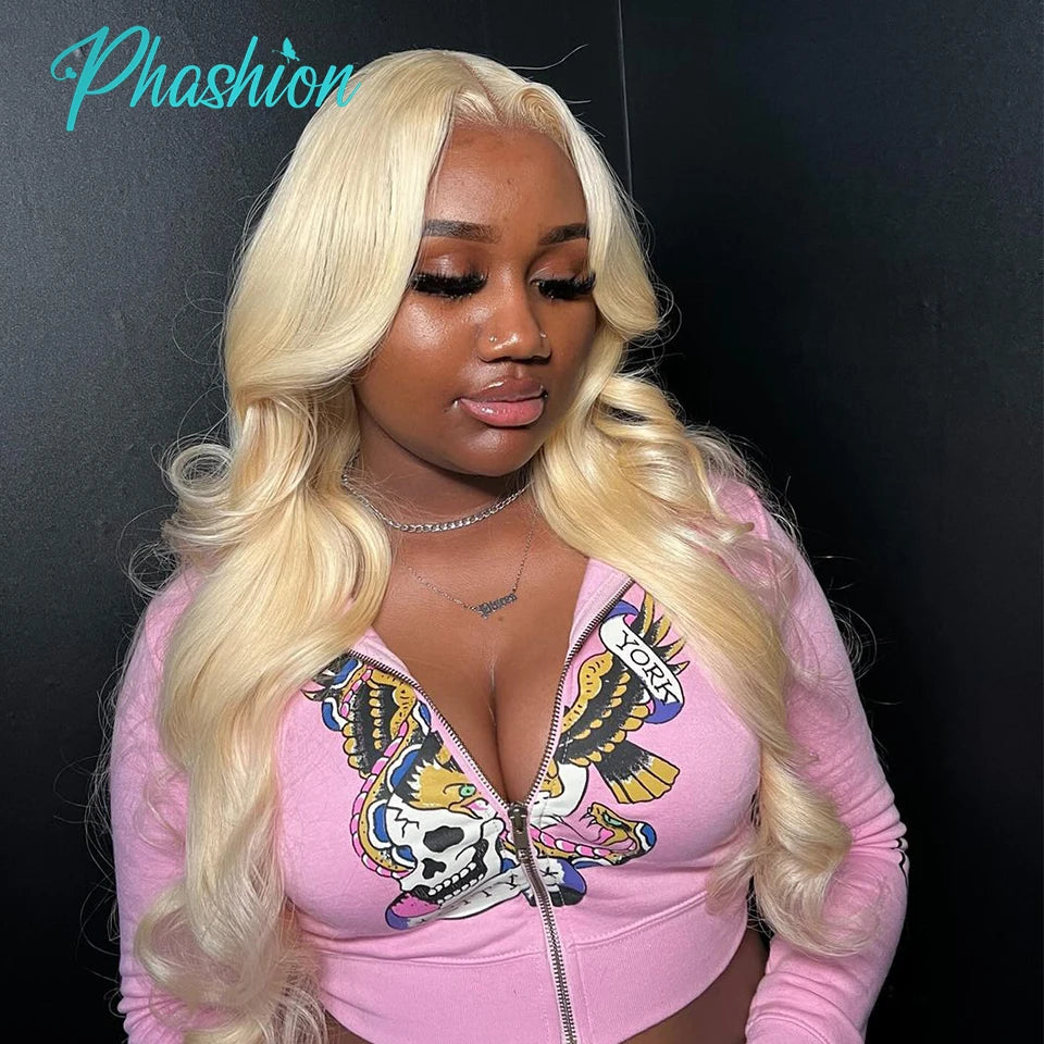 Phashion Real Hd Kim K 2x6 Blonde Swiss Lace Closure 613 Straight Body Wave Deep Part Transparent Lace Brazilian Remy Human Hair