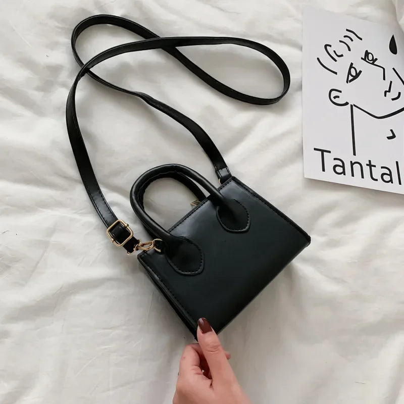 New Popular Retro Mini Handbag | Sophisticated Small Square Messenger Bag | Literary Inspired Vertical Shoulder Bag | Fashion-Forward Soft PU Leather Daily Satchel with Synthetic Leather Lining Luxegan