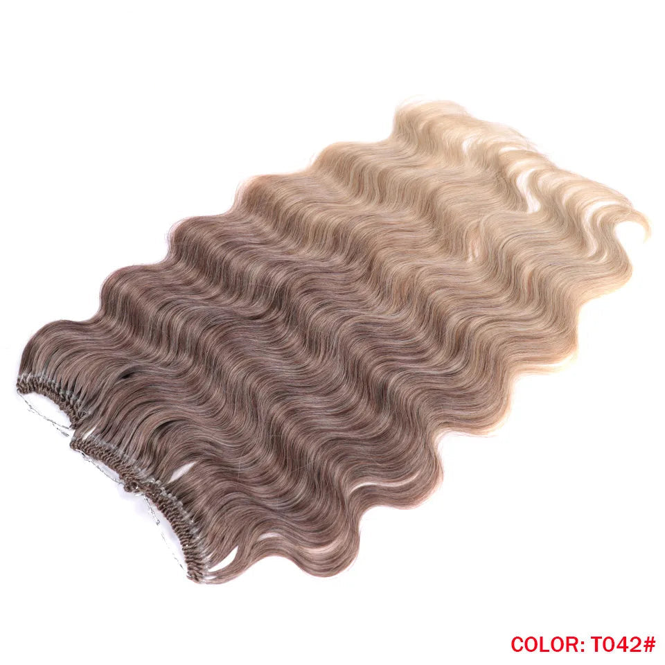 Fashion Idol Body Wave Crochet Hair - 22 Inch Soft Long Synthetic Goddess Braids - Natural Wavy Ombre 613 Blonde Hair Extensions