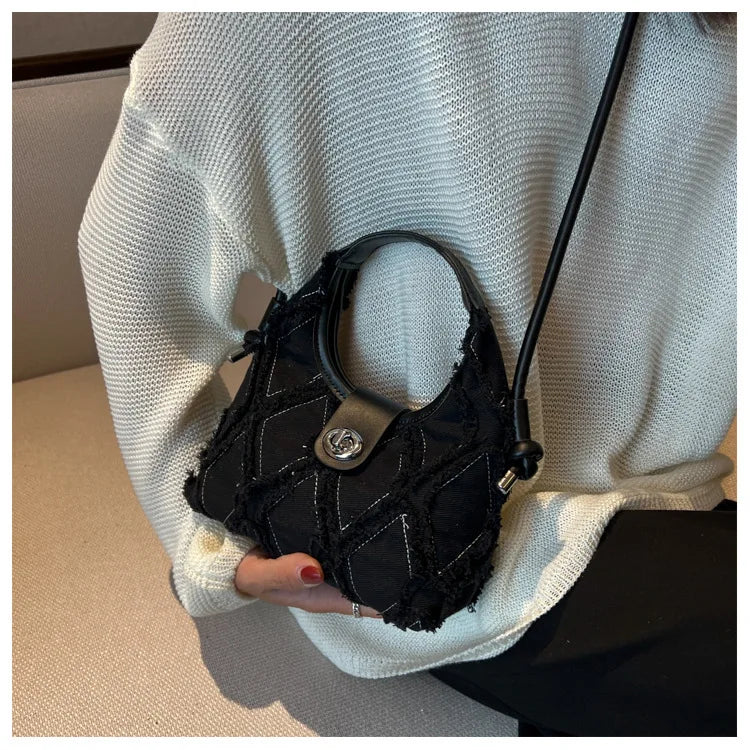 Fashion Denim Single Shoulder Bag | Women's Soft Chain Crossbody Handbag and Purse Luxegan