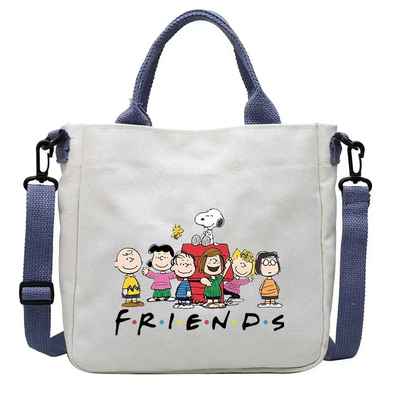 Kawaii Snoopy Cartoon Canvas Bag | Crossbody School Bookbag for Students Luxegan
