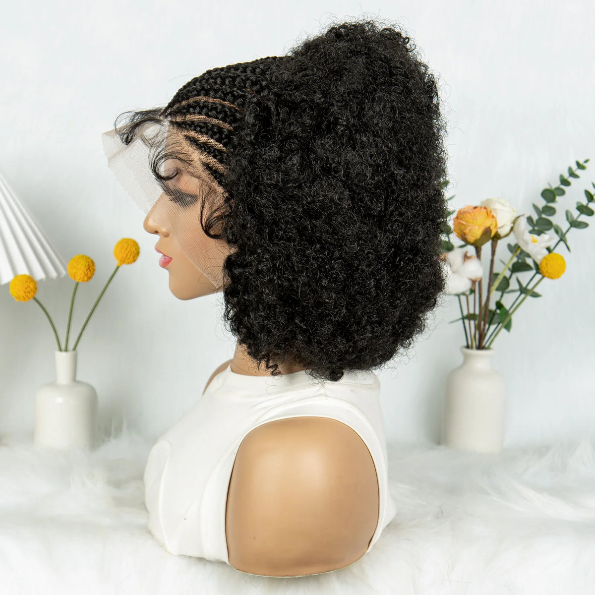KIMA Peluca trenzada de caja nueva Pelucas sintéticas de encaje completo Longitudes cortas para mujeres negras Hombres Peluca trenzada con pelo de bebé Pelucas trenzadas de caja