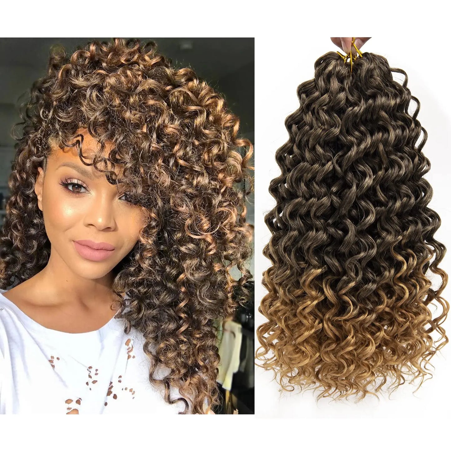 GoGo Curl Deep Wave Crochet Hair | 12 Inch | Synthetic Luxegan