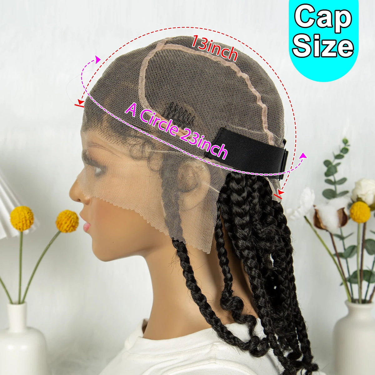 KIMA 14 Inches Synthetic Braiding Wigs Square Box Braided HD Full Lace Wigs for Africa Women Braided Wig with Baby Hair Luxegan