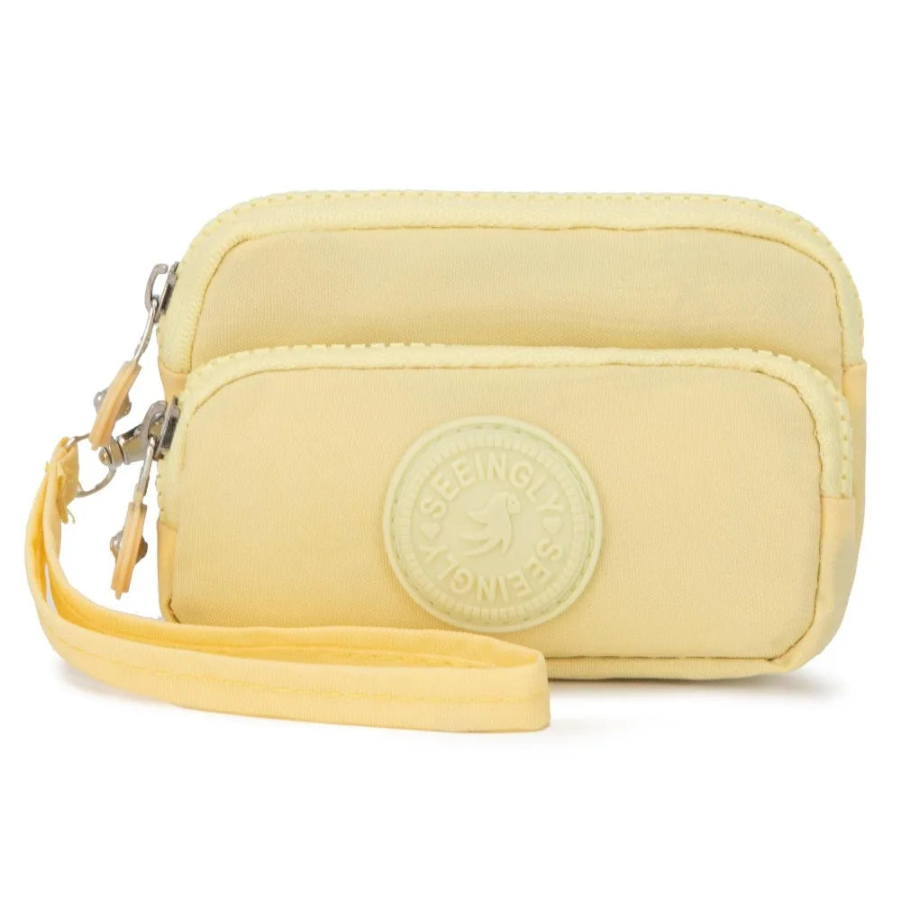 New Waterproof Coin Purse with Key Ring | Solid Color Card Holder & Large Capacity Wear-Resistant Handbag (Unisex Storage Bag) Luxegan