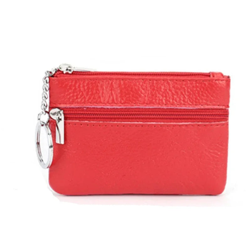 Genuine Leather Cowhide Square Coin Purse | Soft Ultra-thin Zipper Wallet Luxgan