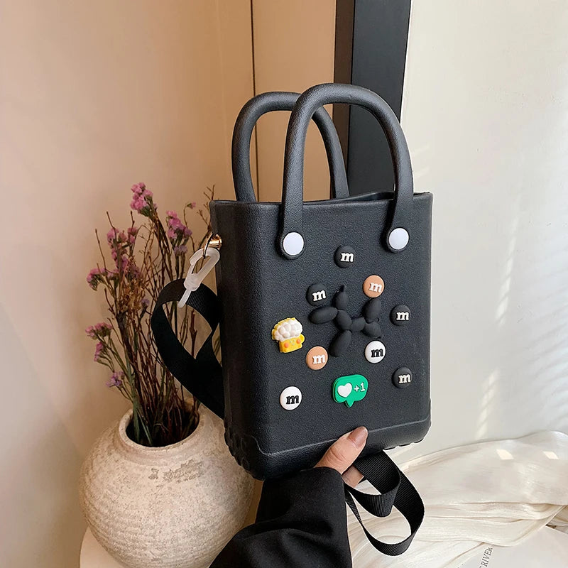 Hard Waterproof PVC Bucket Bag | Lightweight Beach & Travel Handbag Luxegan